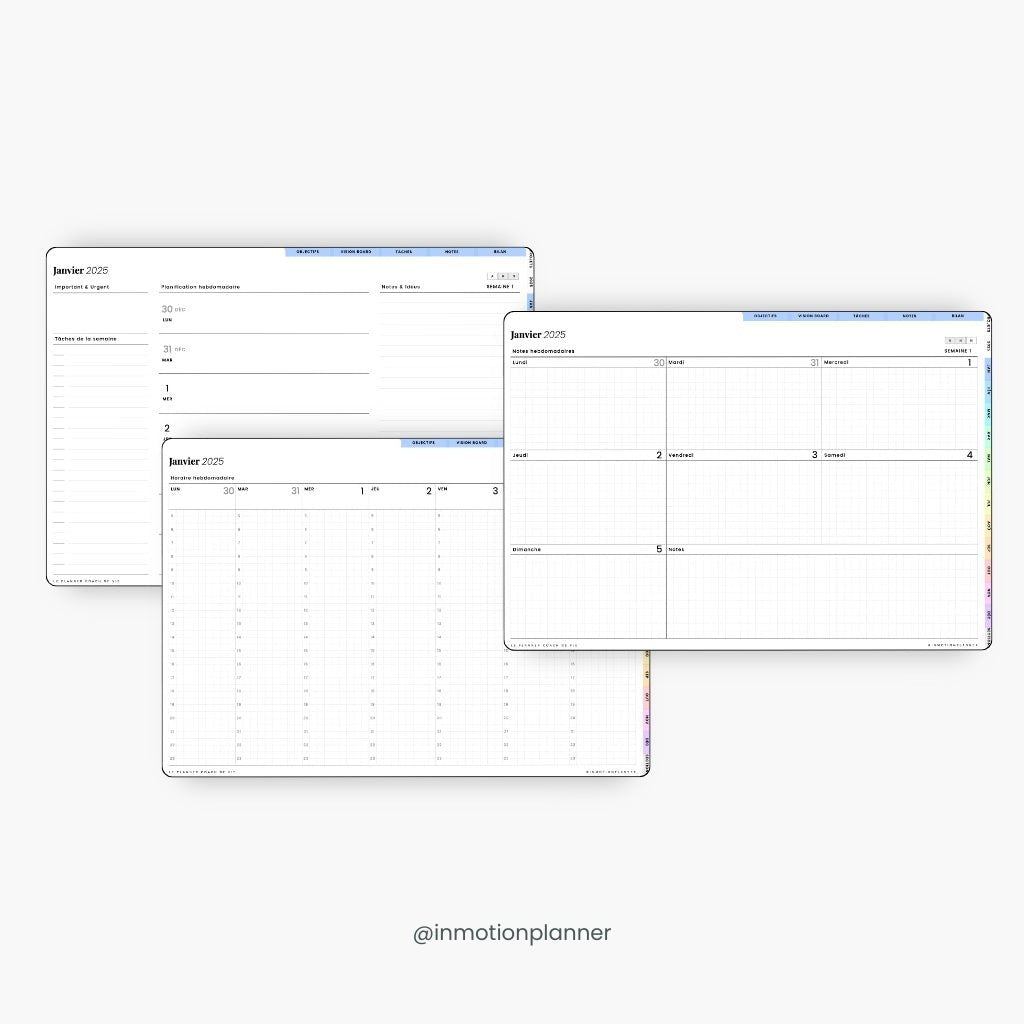 2025 Planner digital - Le Planner Coach de Vie - Horizontal - InMotion Planner