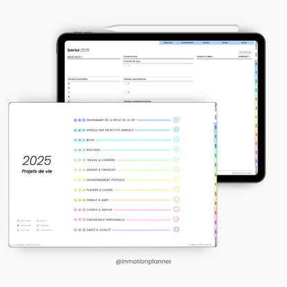 2025 Planner digital - Le Planner Coach de Vie - Horizontal - InMotion Planner