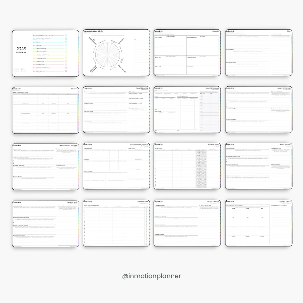 2025 Planner digital - Le Planner Coach de Vie - Horizontal - InMotion Planner