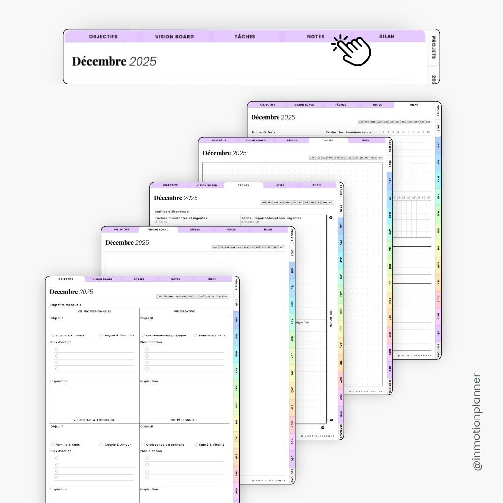 2025 Planner digital - Le Planner Coach de Vie - Vertical - InMotion Planner