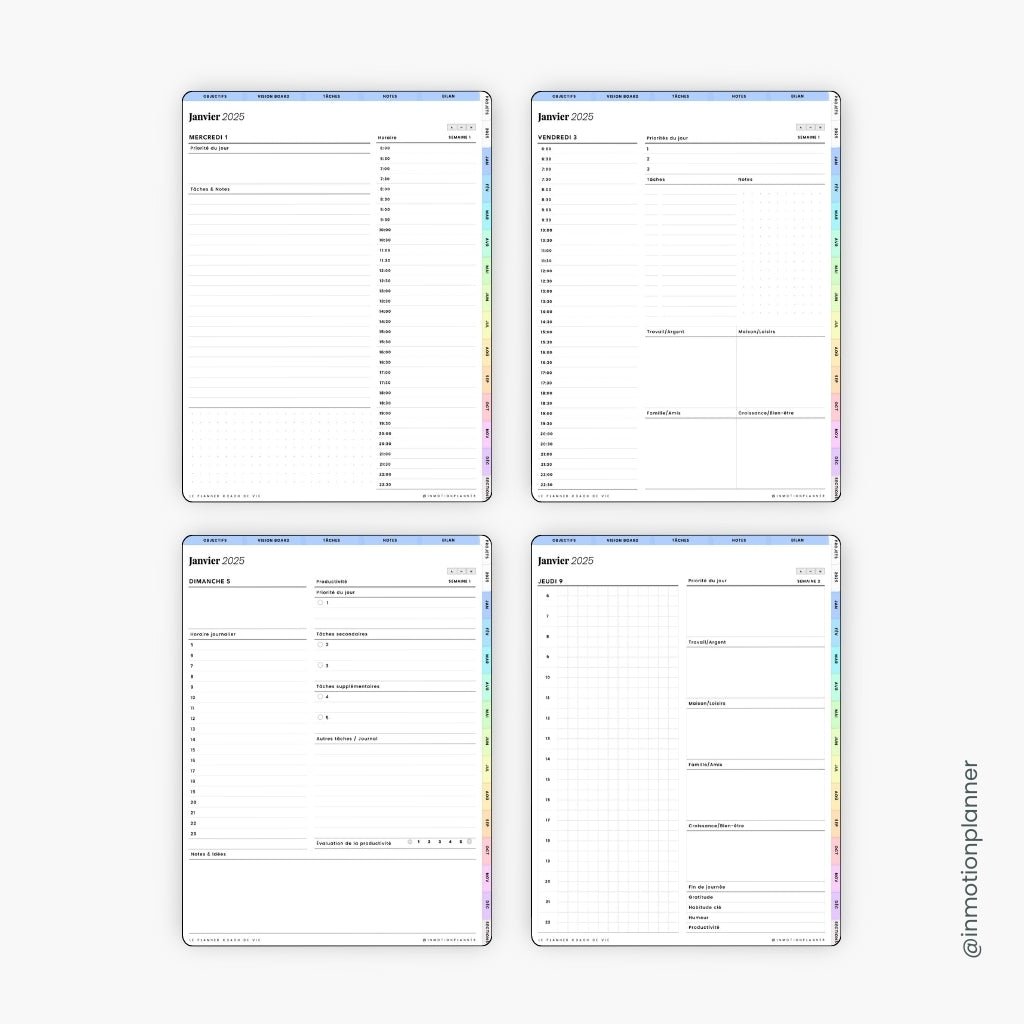 2025 Planner digital - Le Planner Coach de Vie - Vertical - InMotion Planner