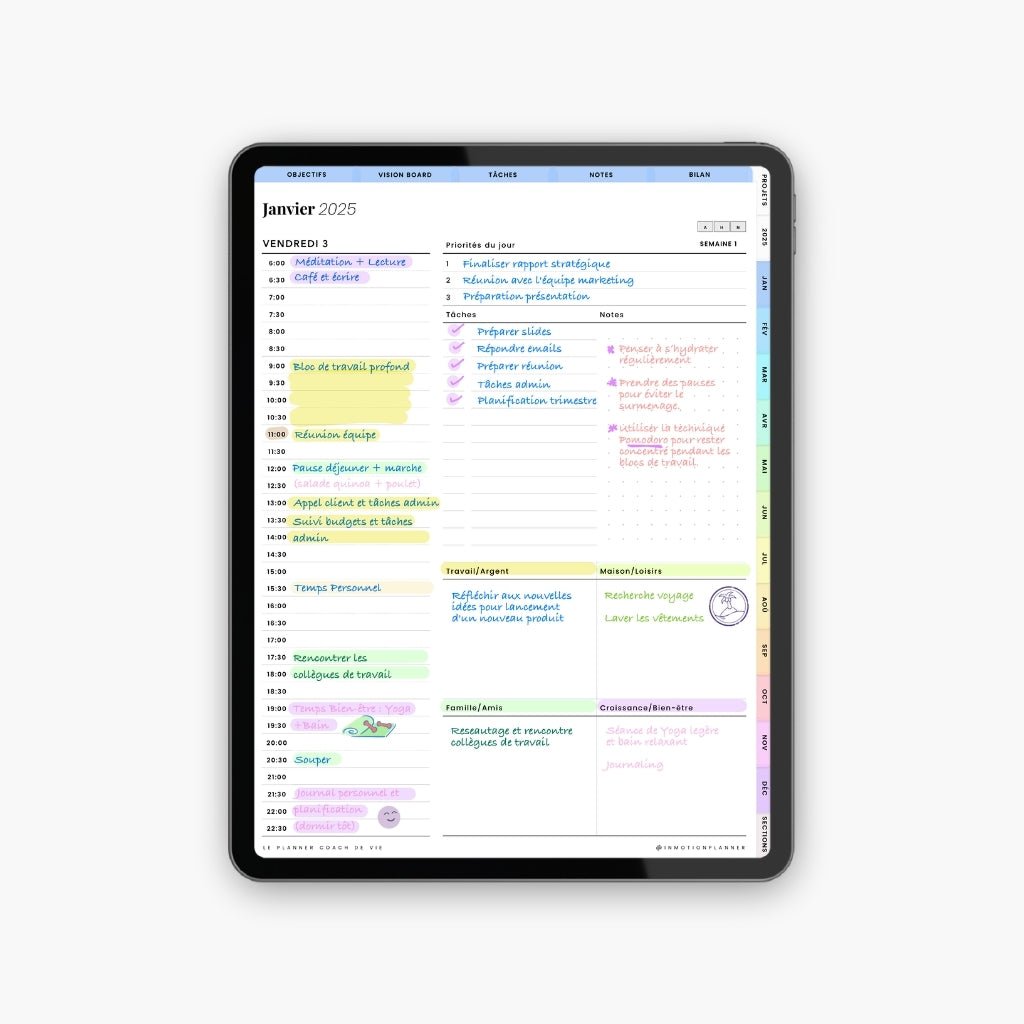 2025 Planner digital - Le Planner Coach de Vie - Vertical - InMotion Planner