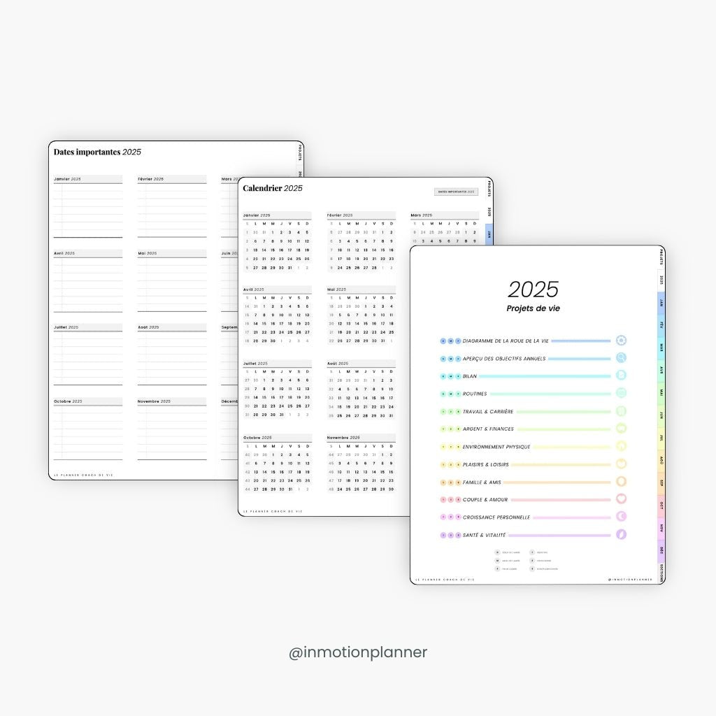 2025 Planner digital - Le Planner Coach de Vie - Vertical - InMotion Planner