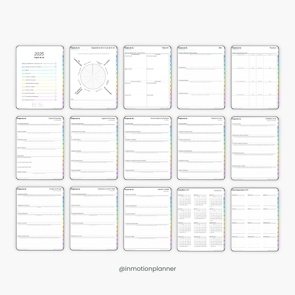 2025 Planner digital - Le Planner Coach de Vie - Vertical - InMotion Planner