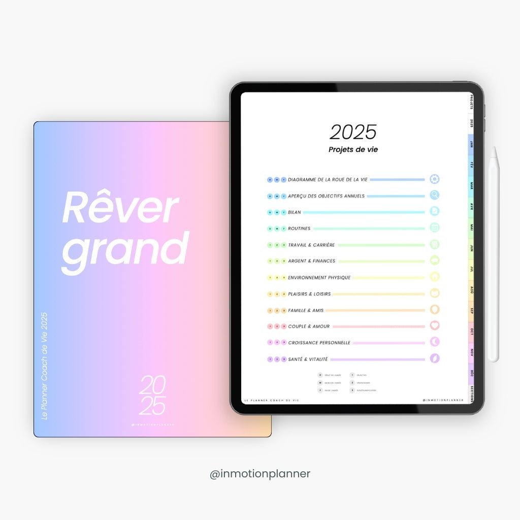 2025 Planner digital - Le Planner Coach de Vie - Vertical - InMotion Planner