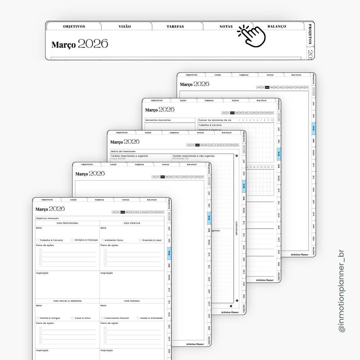 2026 Digital Planner – Vertical (Portuguese)