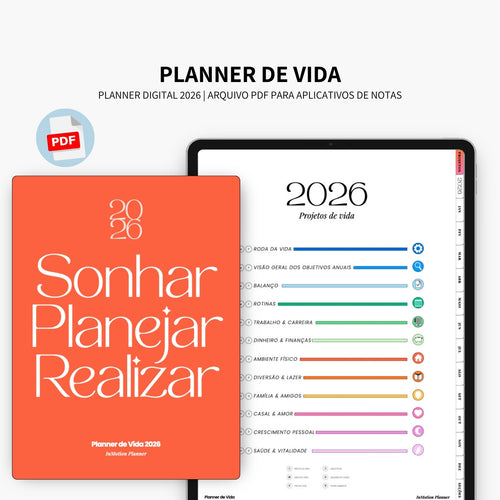 2026 Digital Planner – Vertical (Portuguese)