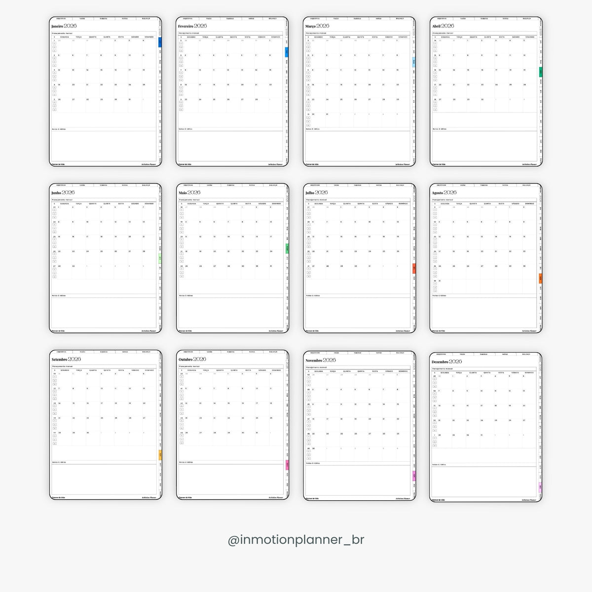 2026 Digital Planner – Vertical (Portuguese)