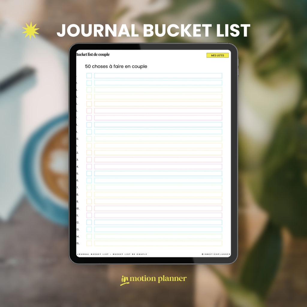 Diário Bucket List (Francês)