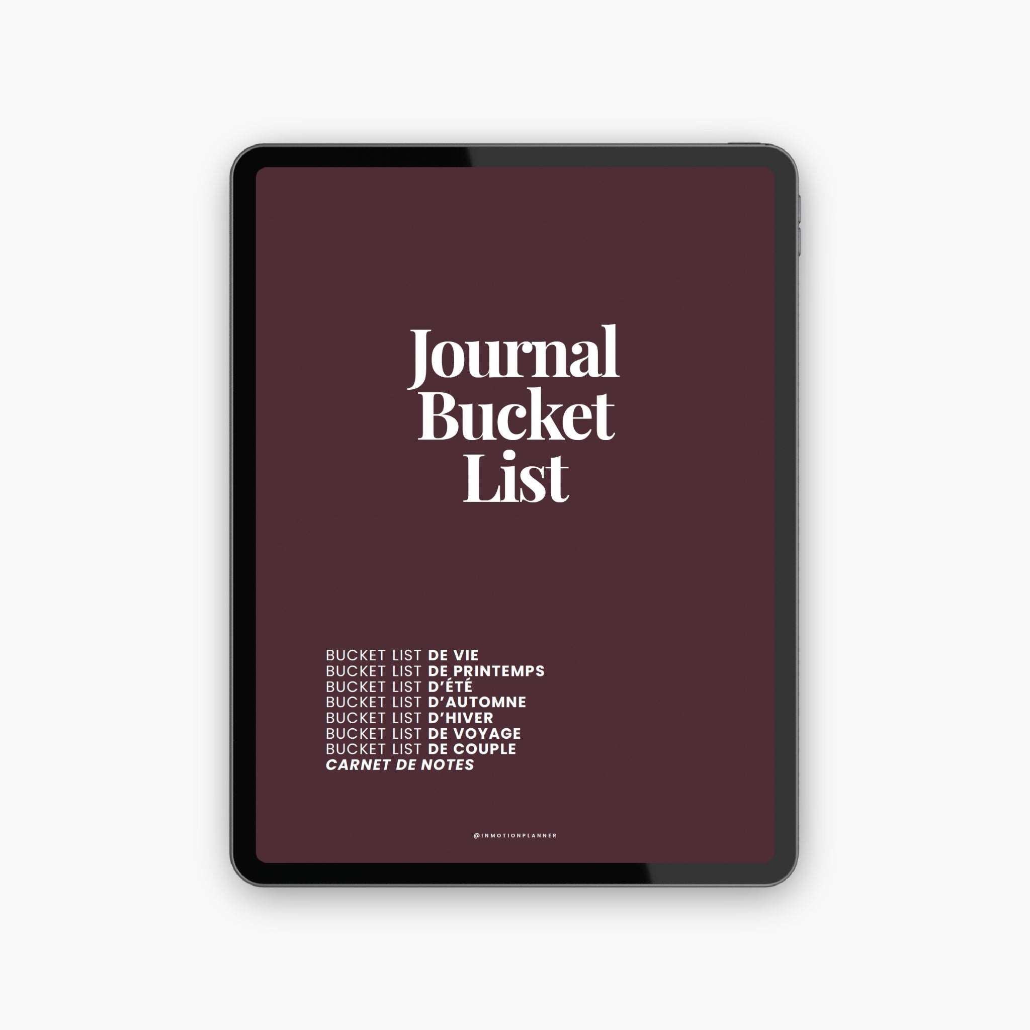 Bucket List Journal (French)