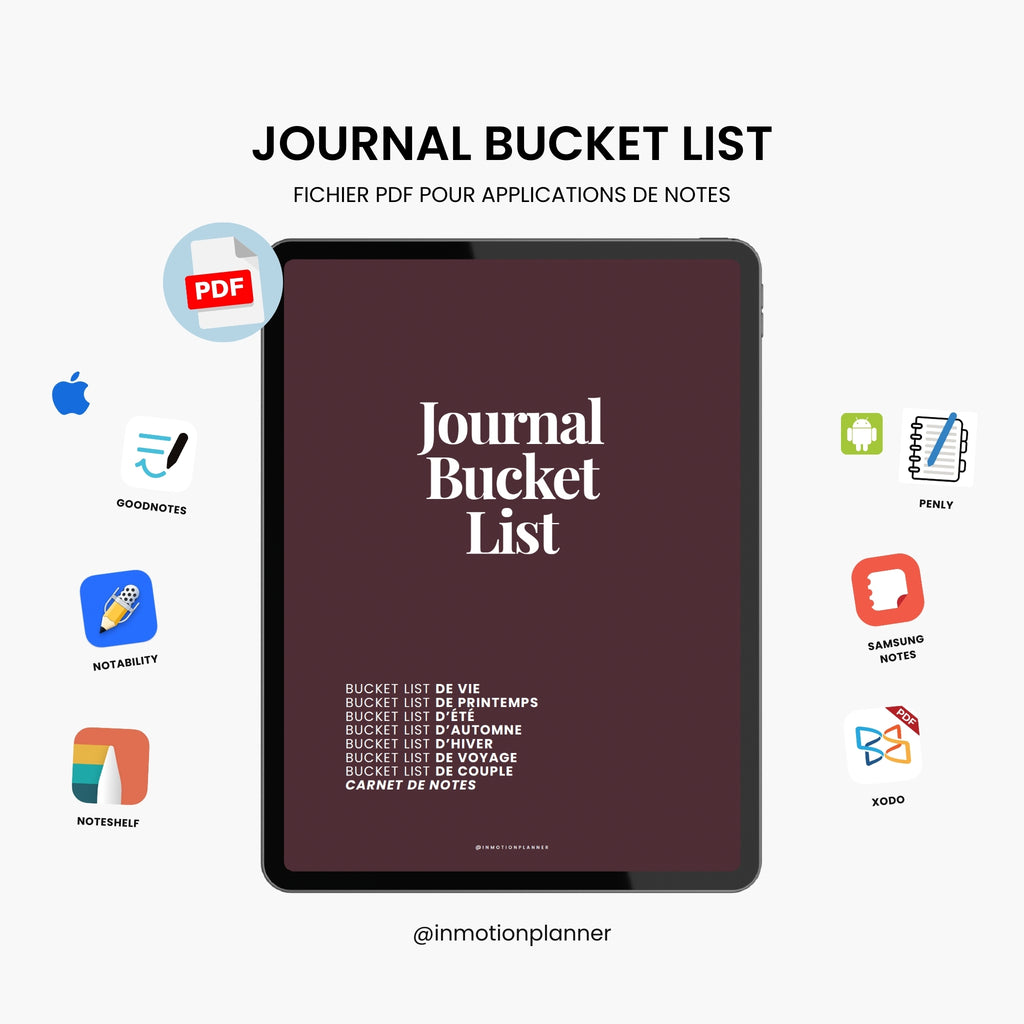 Bucket List Journal (French)