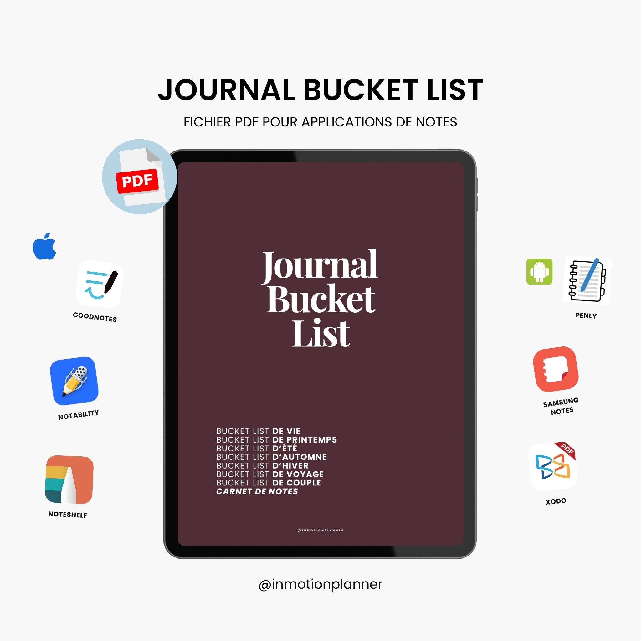 Bucket List Journal (French)