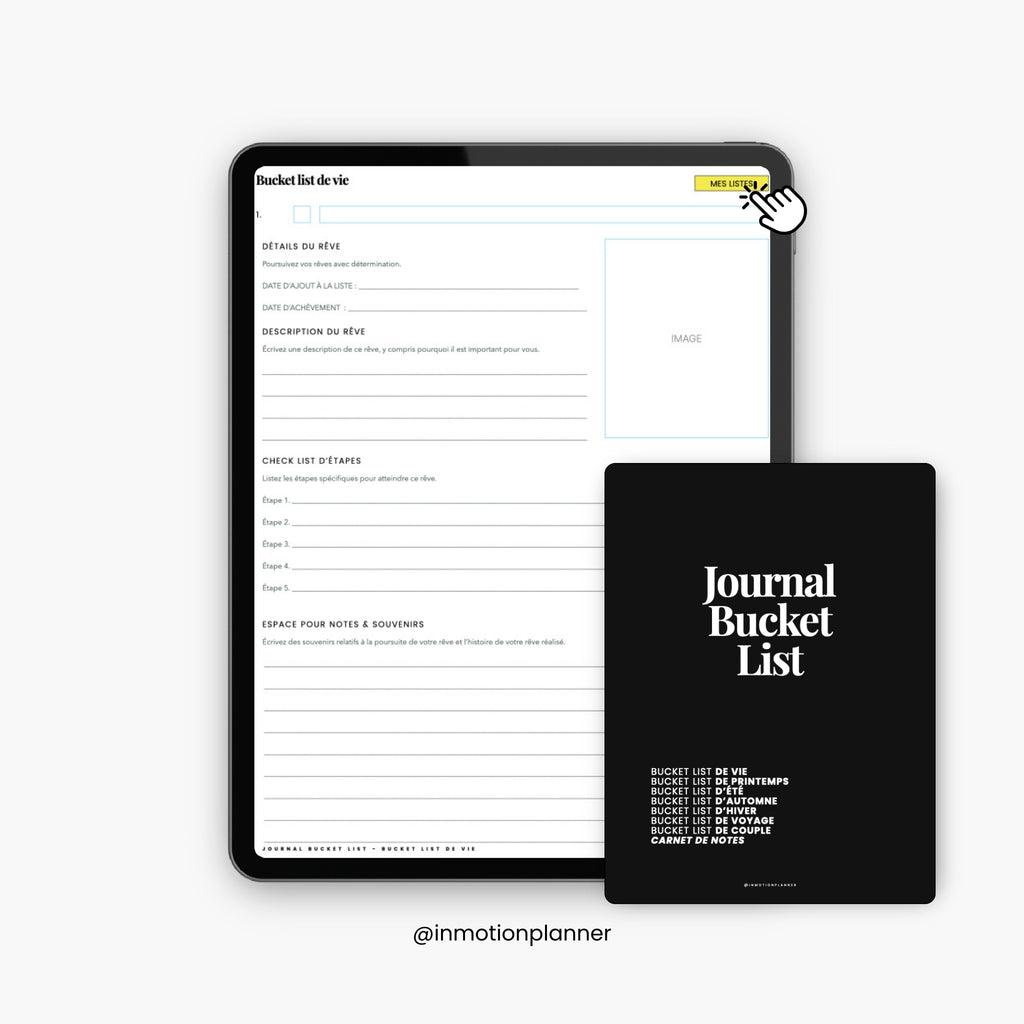 Bucket List Journal (French)