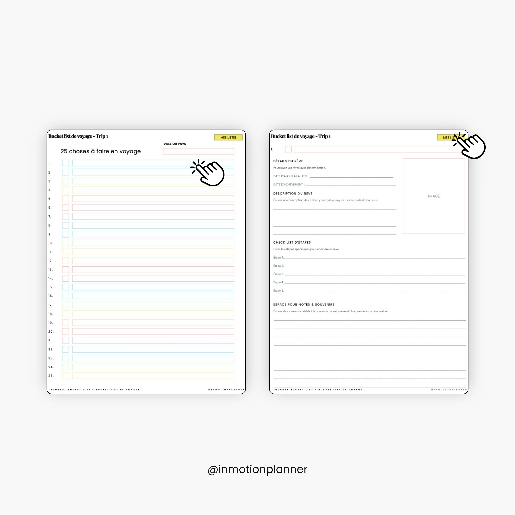Bucket List Journal (French)
