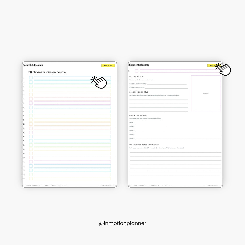 Bucket List Journal (French)