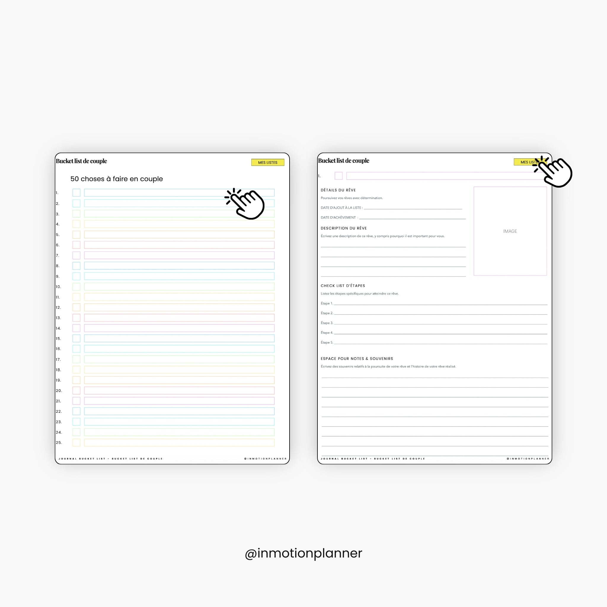 Bucket List Journal (French)