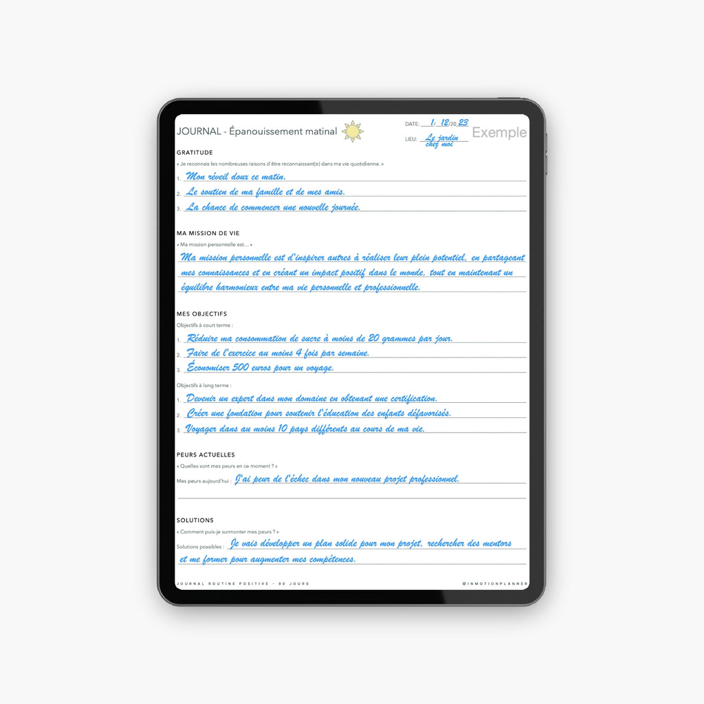 Positive Routine Journal - 90 days (French)