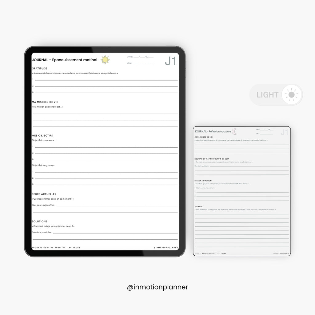 Positive Routine Journal - 90 days (French)