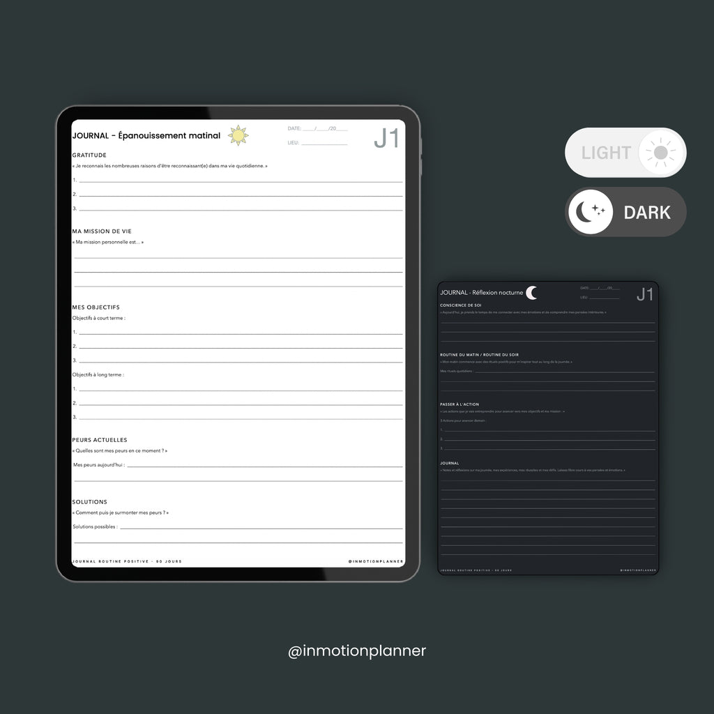 Positive Routine Journal - 90 days (French)