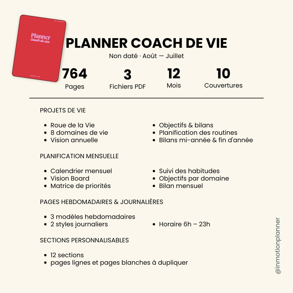 Planner Coach de Vie | Août-Juillet