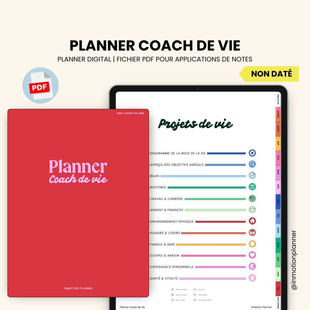 Planner Coach de Vie | Août-Juillet