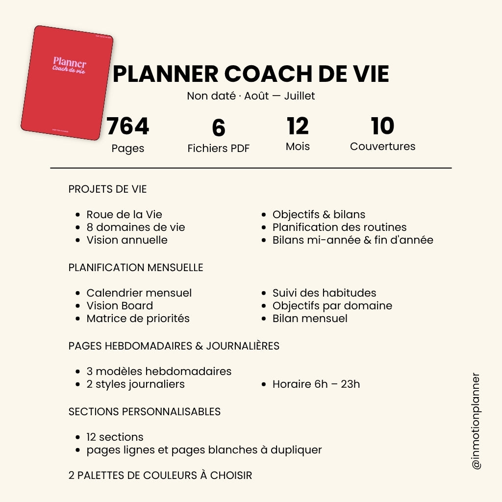 Planner Coach de Vie | Août-Juillet