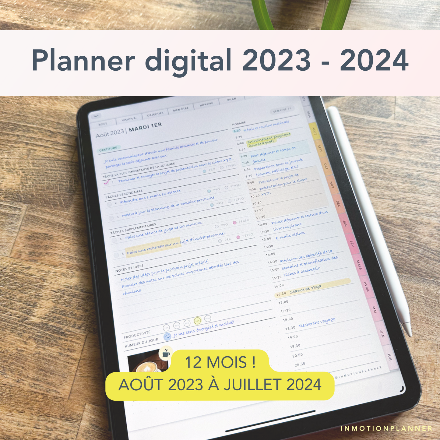 Planner digital daté 2023 - 2024