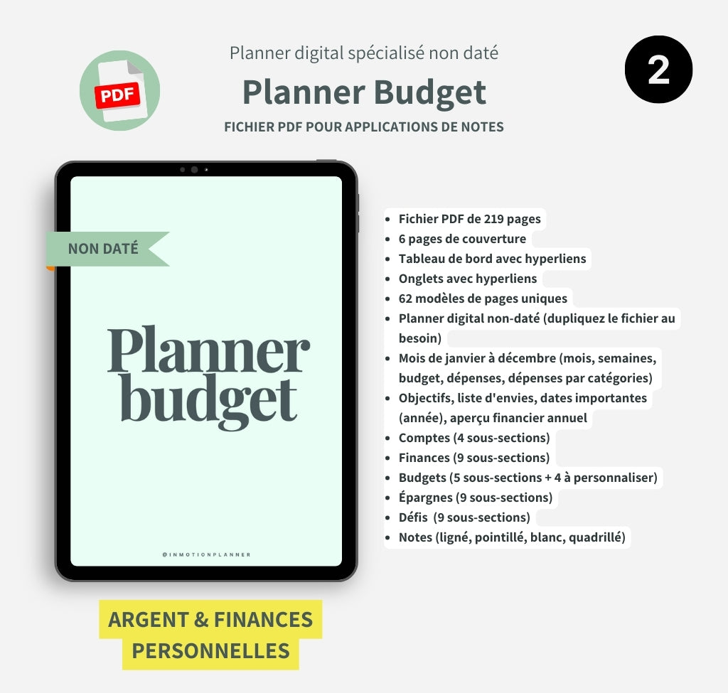 Bundle Travail & Finances (Planner Projet + Planner Budget)