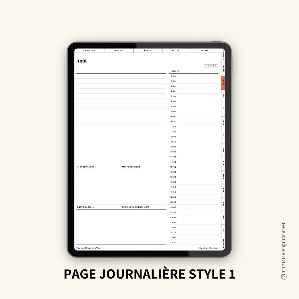 Planner Coach de Vie | Août-Juillet