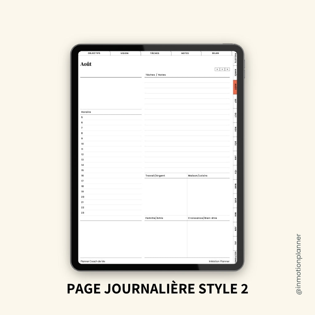 Planner Coach de Vie | Août-Juillet