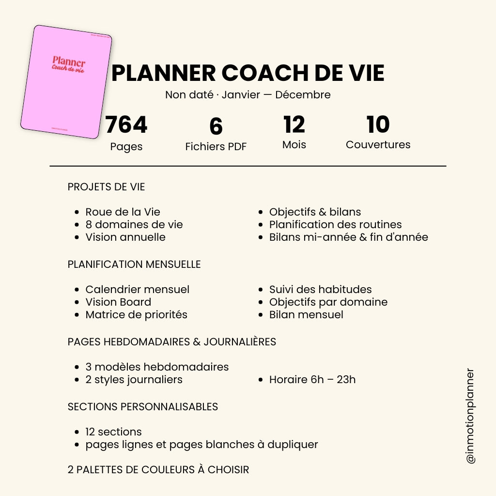 Planner Coach de Vie | Jan-Déc