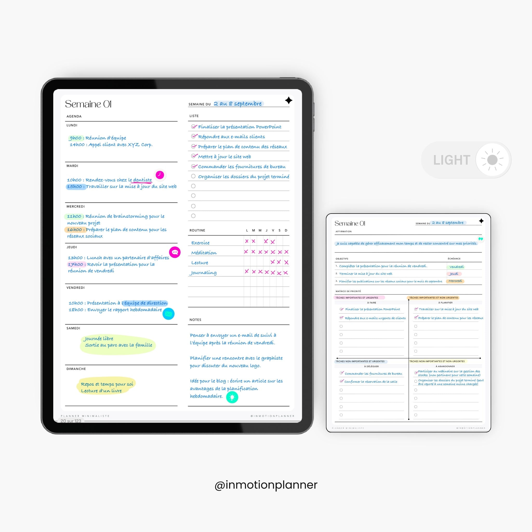 Planner Minimaliste non daté - 52 semaines