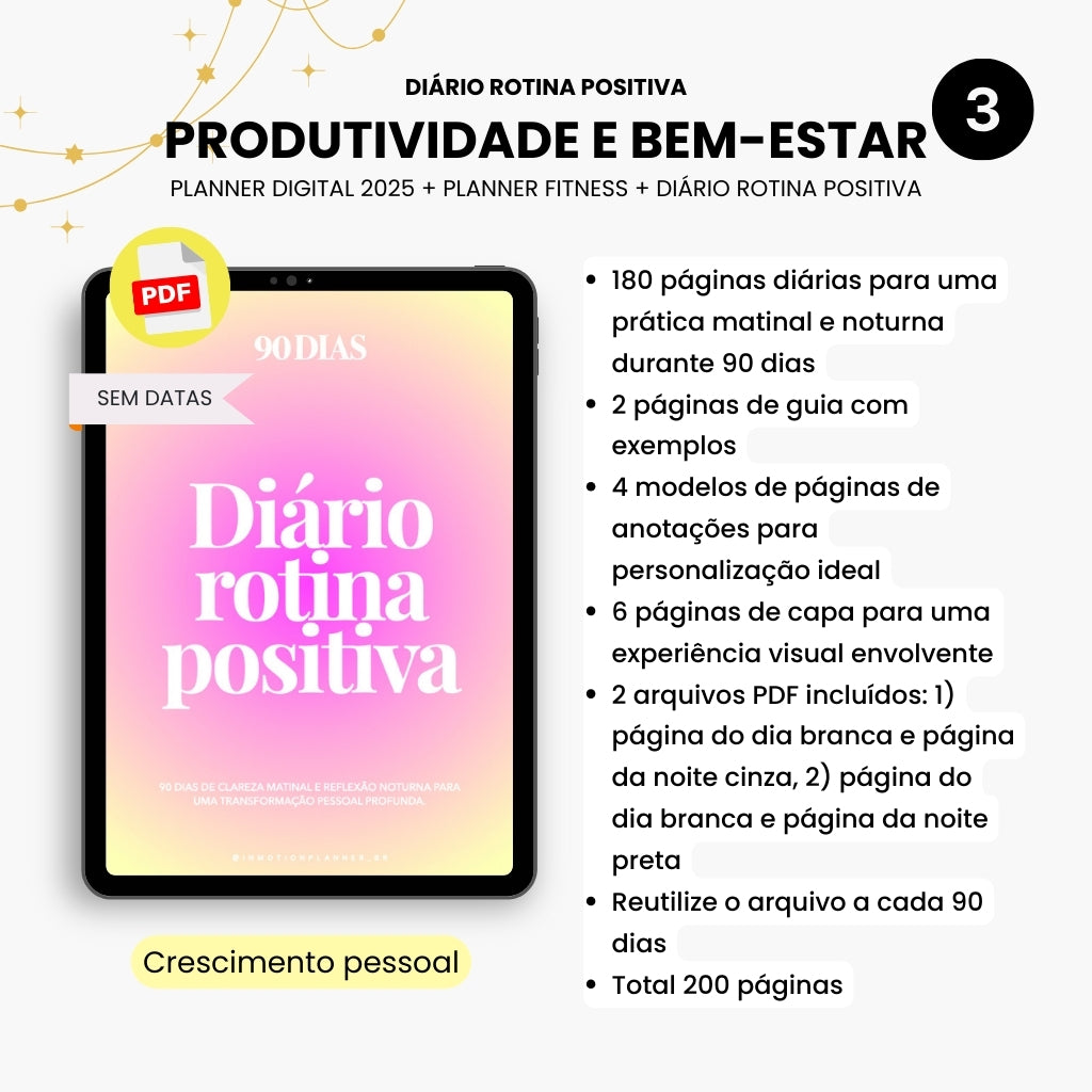 Bundle Produtividade e Bem-Estar - 2025 Vertical (Portugais)