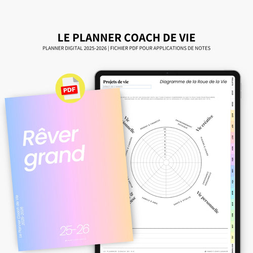2025-2026 Planner digital - Le Planner Coach de Vie - Vertical