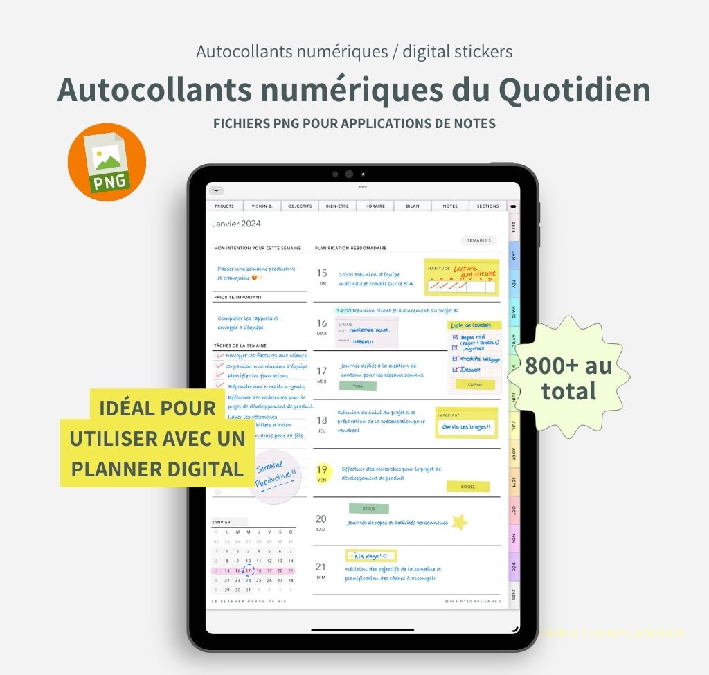 Autocollants numériques du quotidien - InMotion Planner