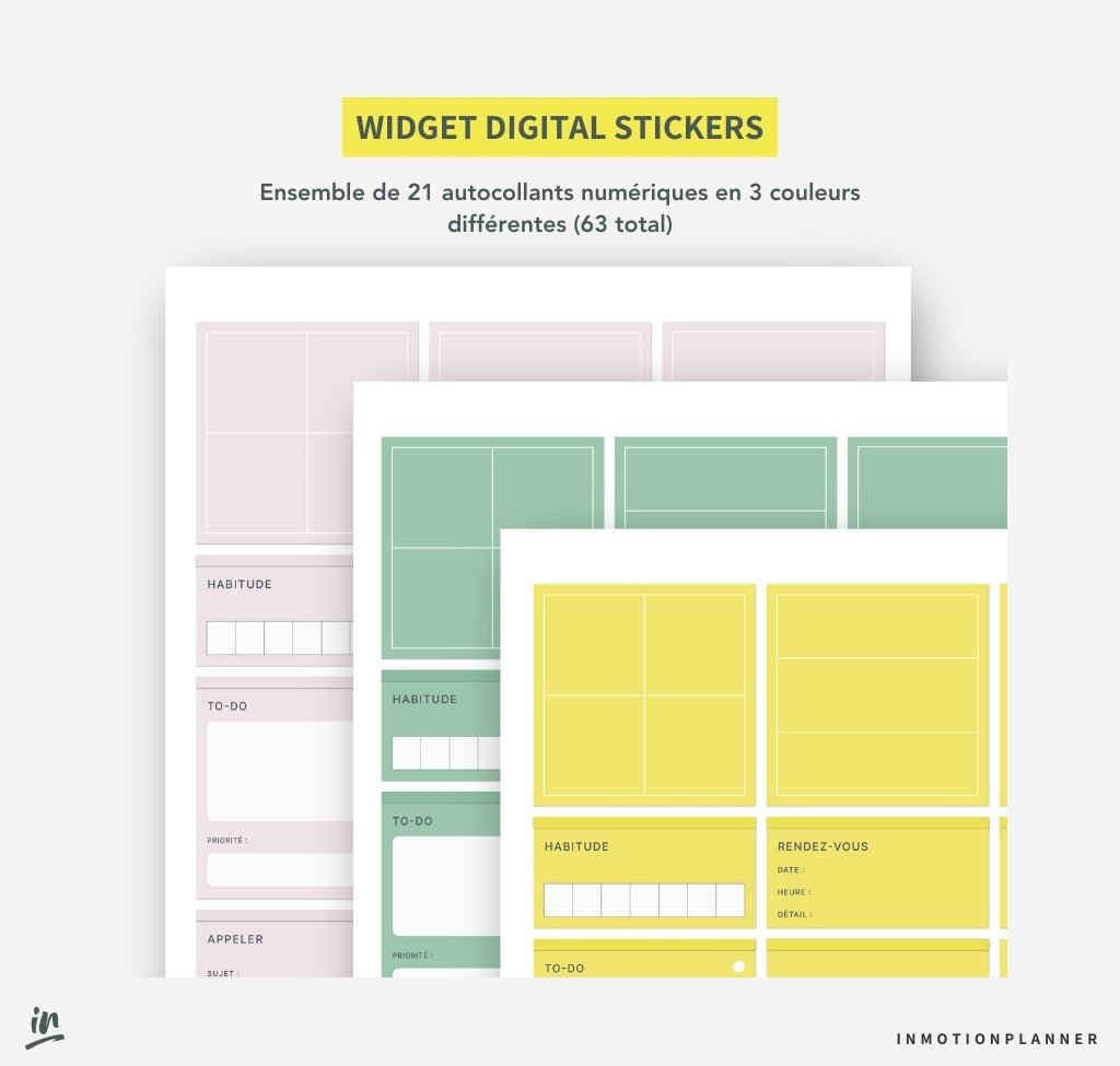 Autocollants numériques du quotidien - InMotion Planner