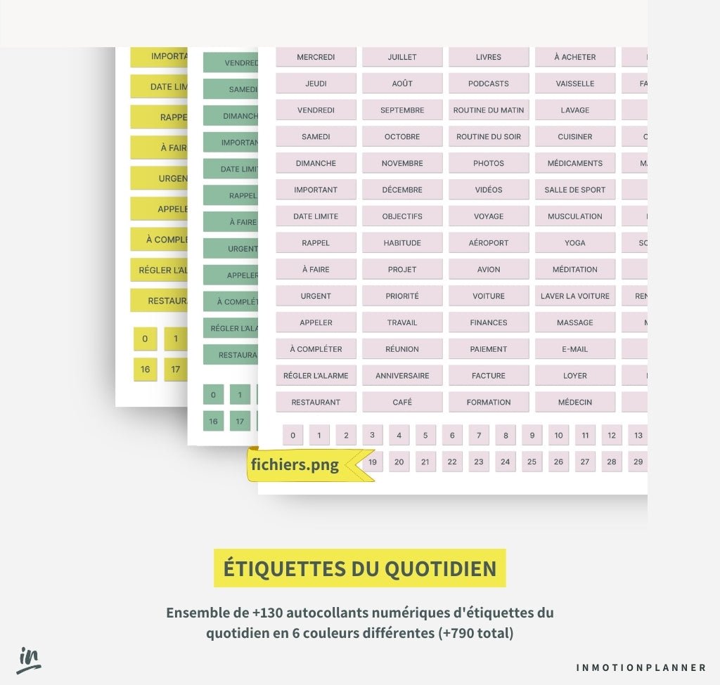 Autocollants numériques du quotidien - InMotion Planner