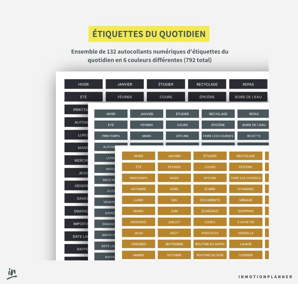 Autocollants numériques du quotidien - InMotion Planner