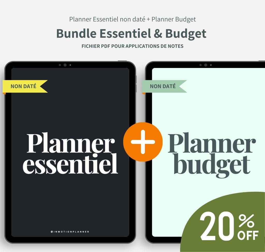 Bundle Essentiel & Budget (Non datés) - InMotion Planner