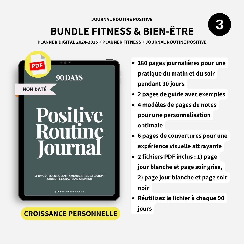 Bundle Fitness & Bien - être (2024 - 2025 Horizontal) - InMotion Planner