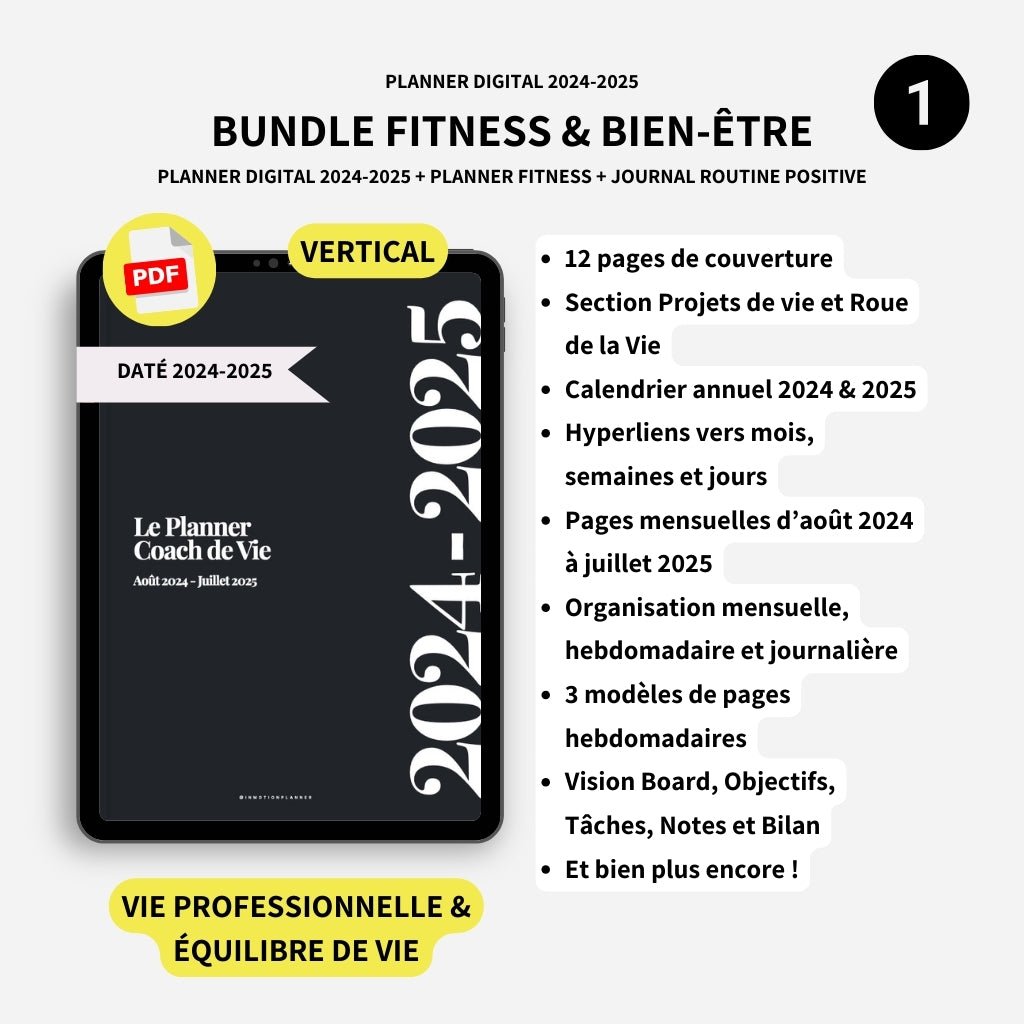 Bundle Fitness & Bien - être (2024 - 2025 Vertical) - InMotion Planner