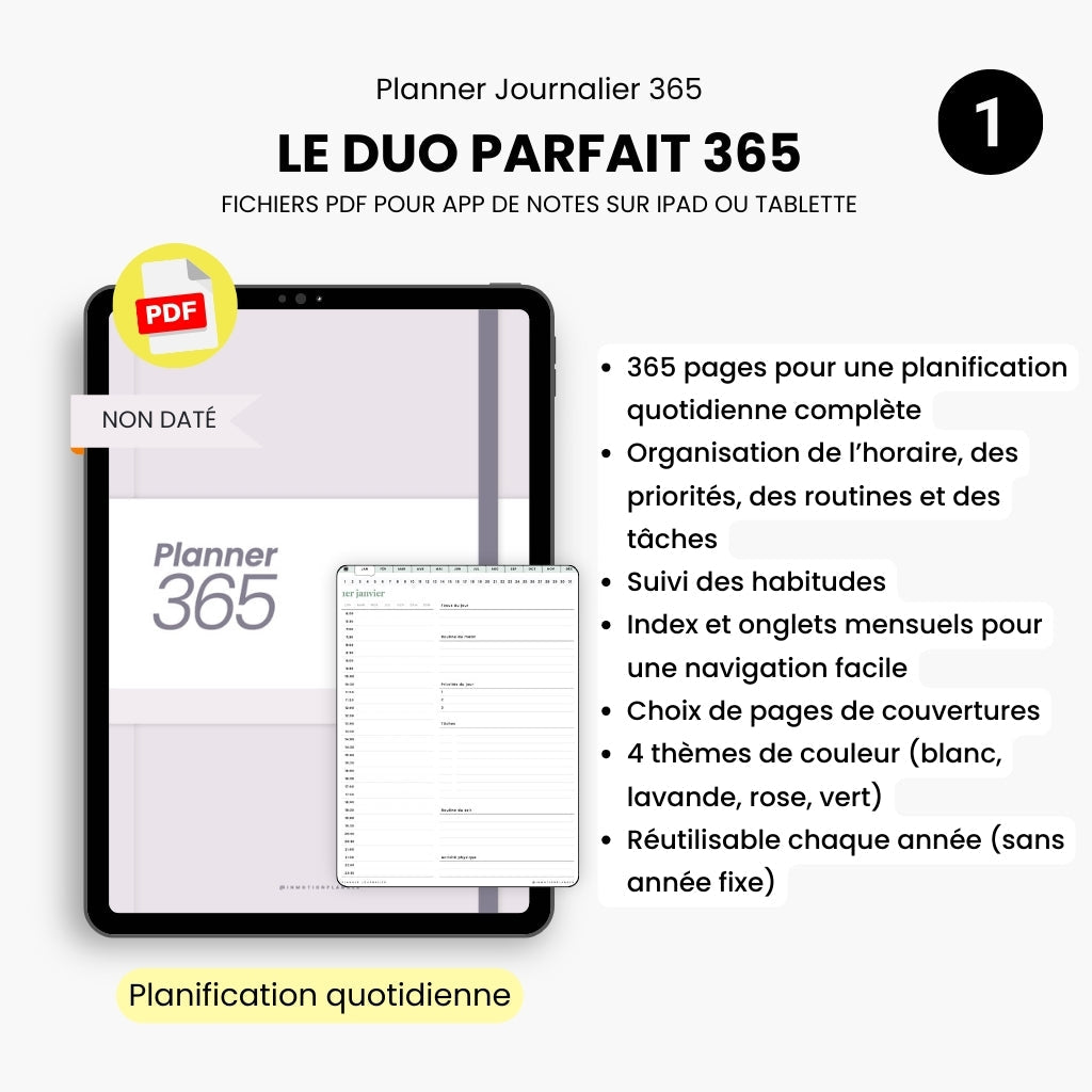 Bundle Le Duo Parfait 365 - InMotion Planner