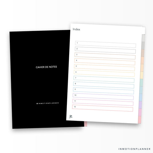 Cahier digital 12 matières couleur pastel doux