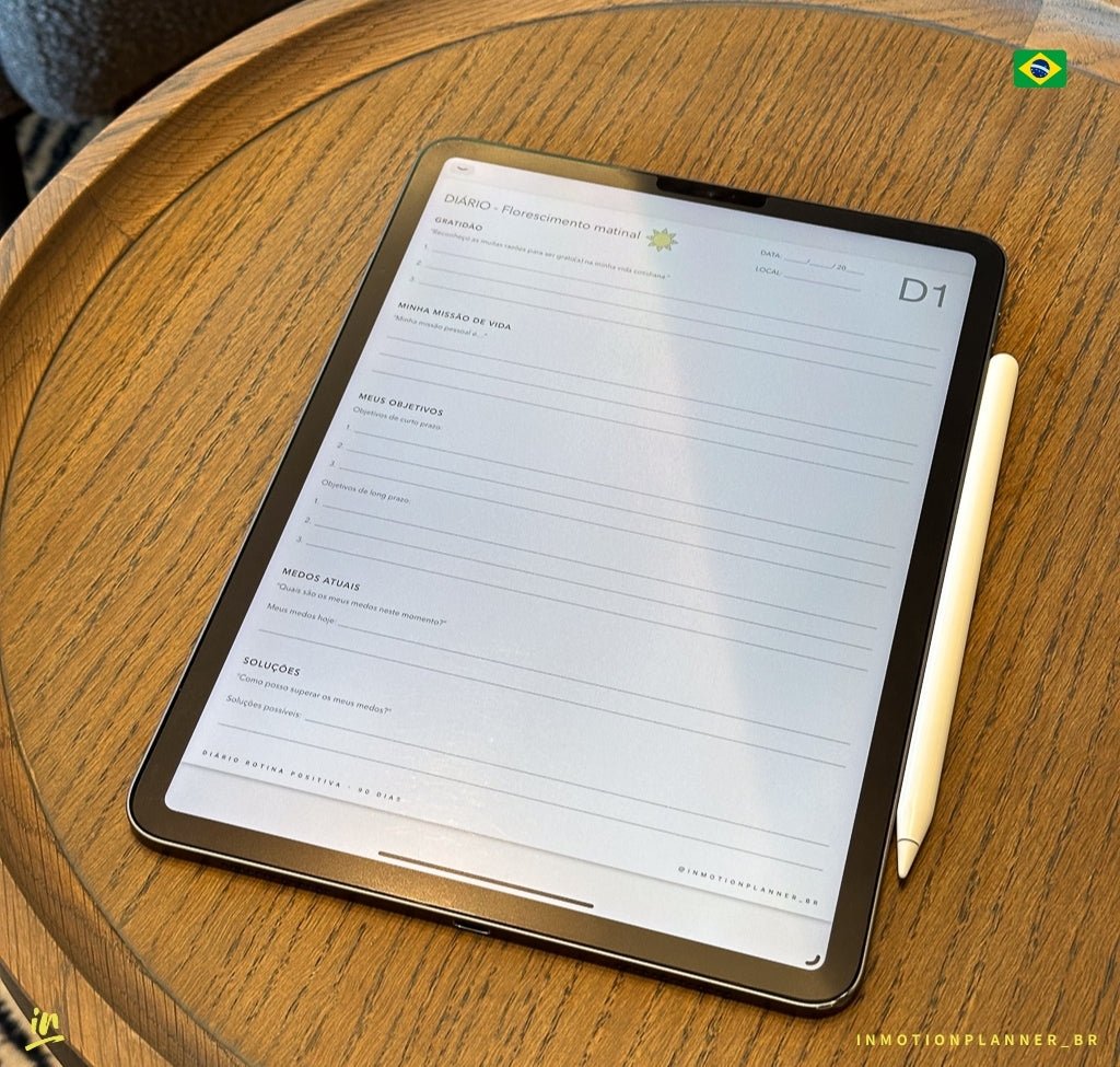Diário Rotina Positiva - 90 dias | Diário digital em português - InMotion Planner