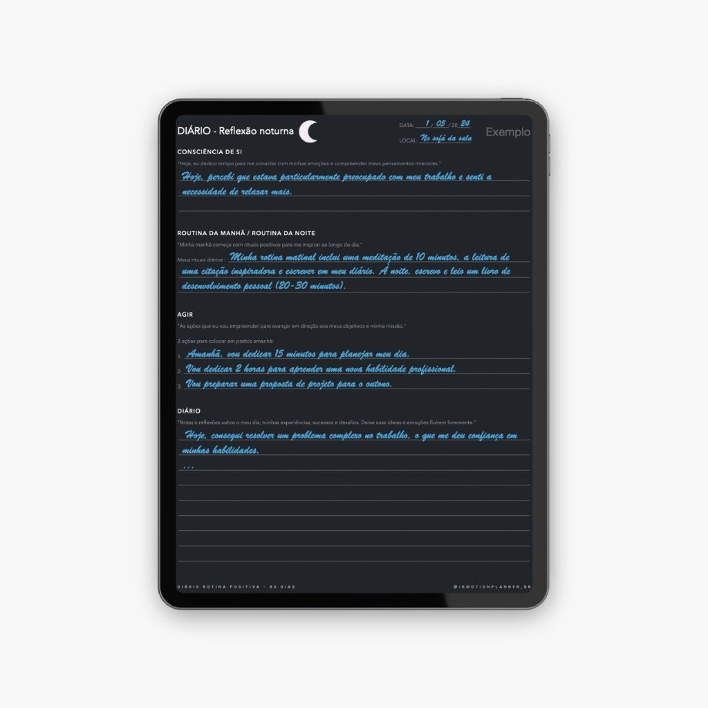 Diário Rotina Positiva - 90 dias (Portugais) - InMotion Planner