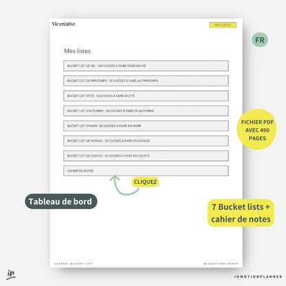 Journal Bucket List - InMotion Planner