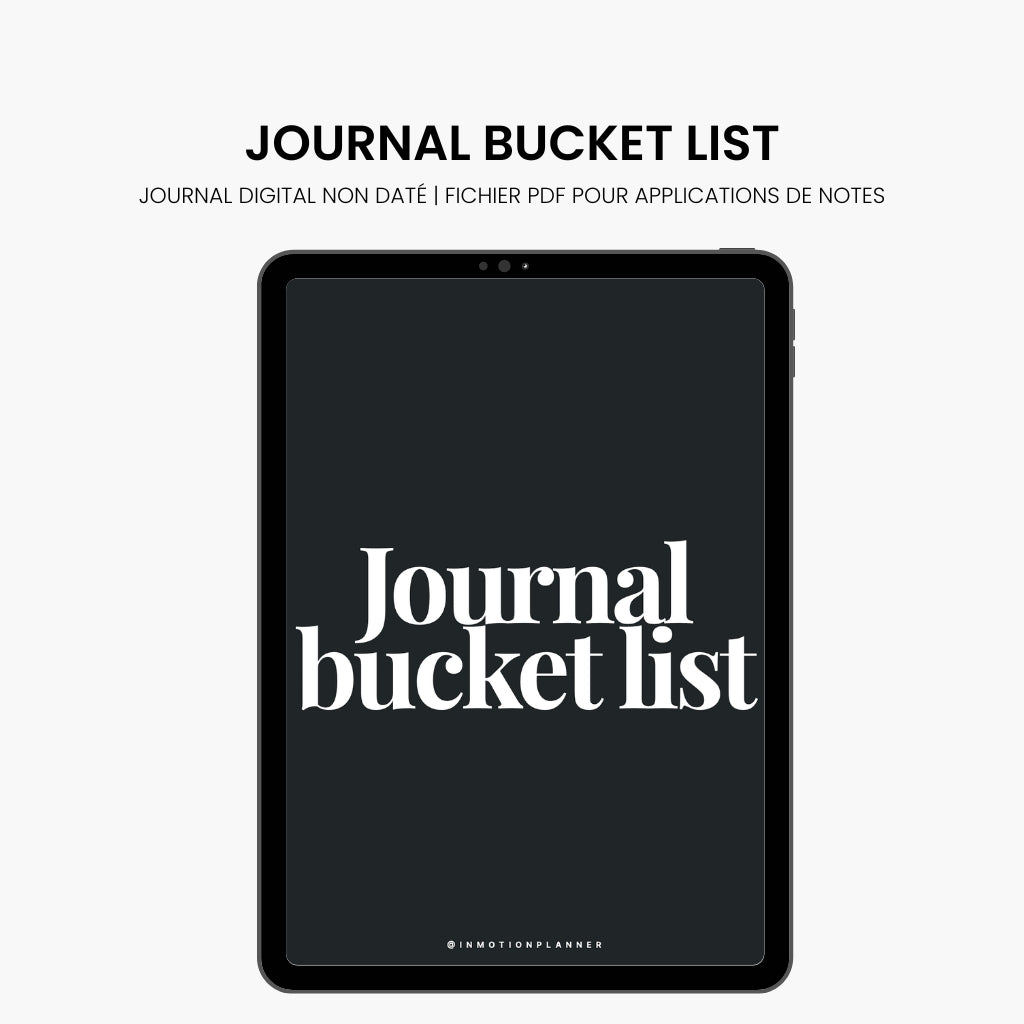 Journal Bucket List - InMotion Planner