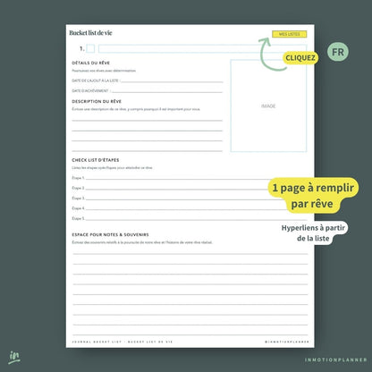 Journal Bucket List - InMotion Planner