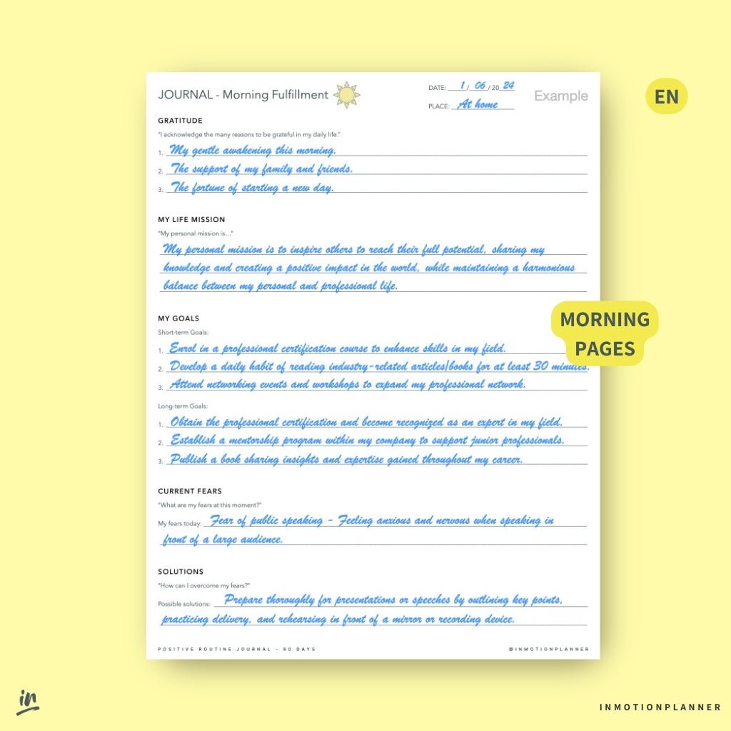 Journal Routine Positive - 90 jours - InMotion Planner