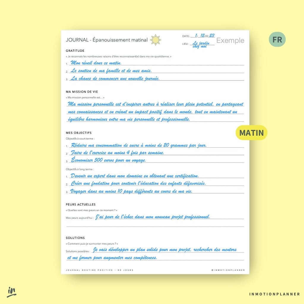 Journal Routine Positive - 90 jours - InMotion Planner